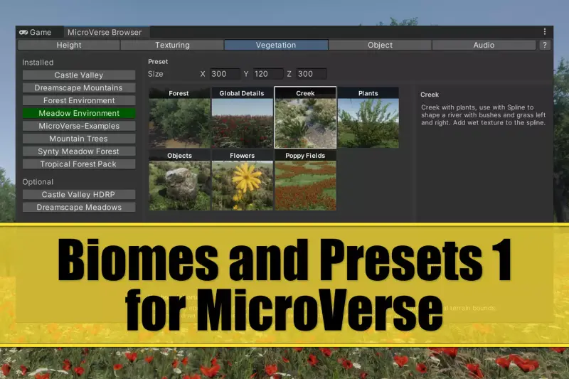 Biomes and Presets for MicroVerse