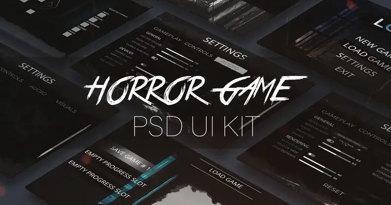 Horror Game PSD UI Kit